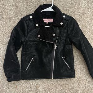 Girls urban republic lined black jacket size medium (10/12) bomber motor…